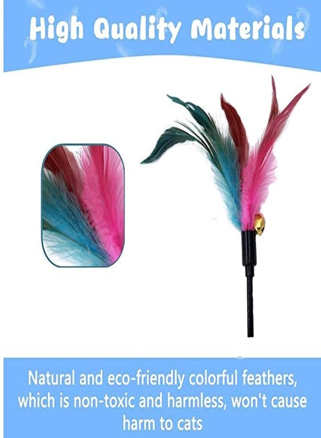 Pet Believe Modern Wand Stick Toy for Cats, Feather Toys with Bell Kitten Toy Replaceable Wond Cat Teaser Playing Stick Wand Toy - Pack of 2 - Image 3